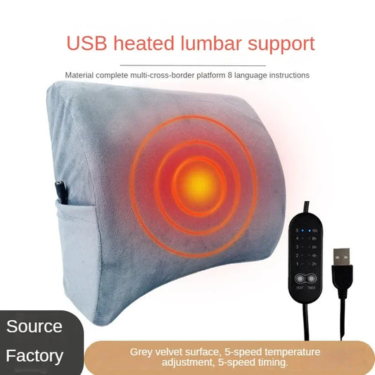 USB Heated Lumbar Support Pillow