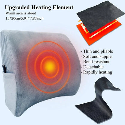 USB Heated Lumbar Support Pillow